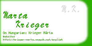 marta krieger business card